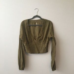 Puff sleeve Free People crop top